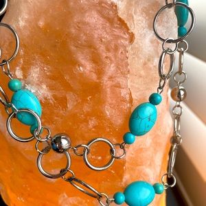 NWOT, turquoise and silver necklace